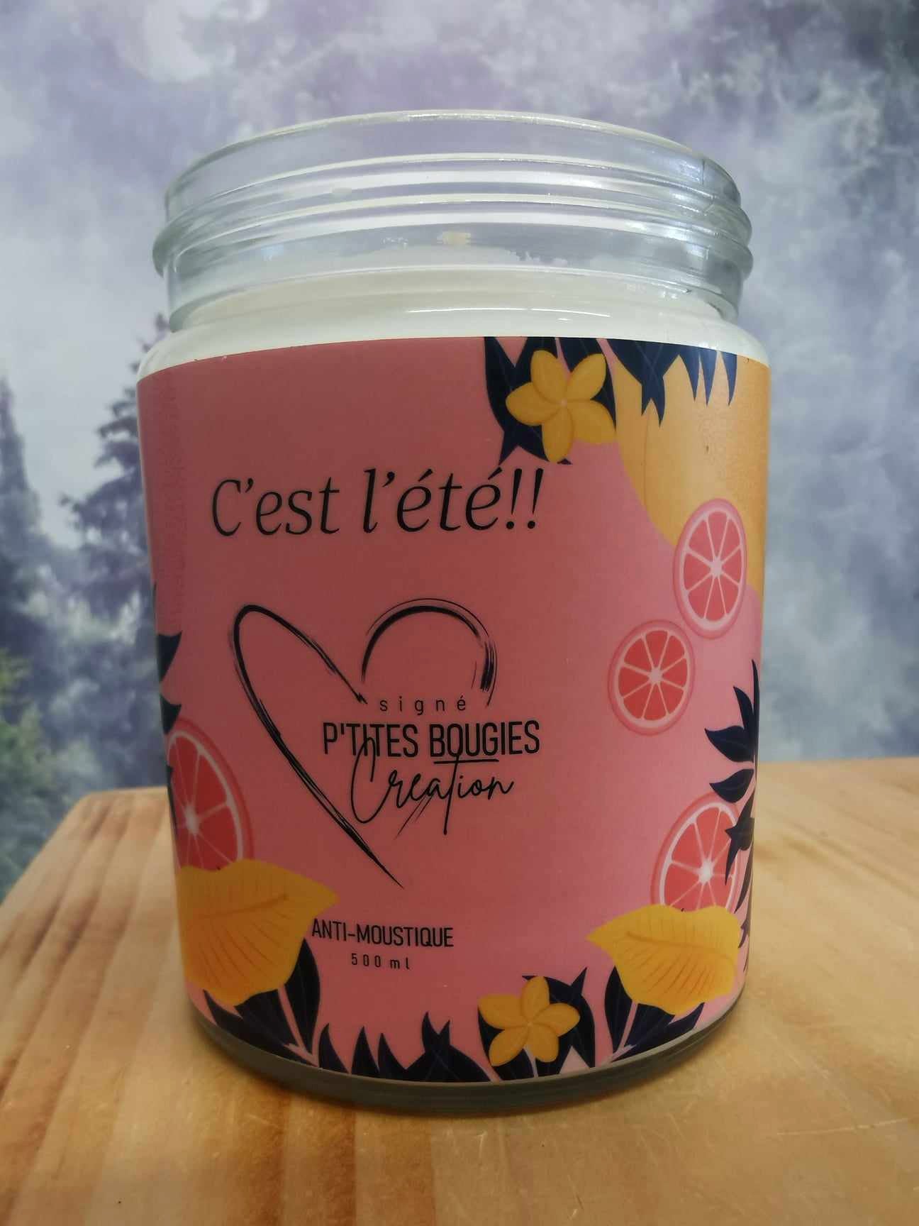 Bougie d'extérieur à la citronnelle - Chasse-moustiques - C'est l'été!- 540ml